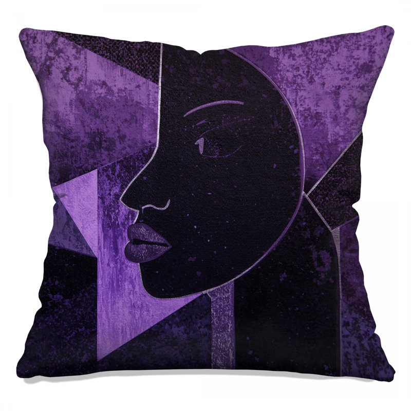 Coussins décoratifs mauves à motif géométrique, 14 X 14 pouces