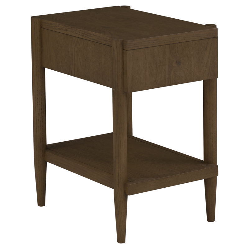 One Drawer Rectangle Drink Table, Caramel