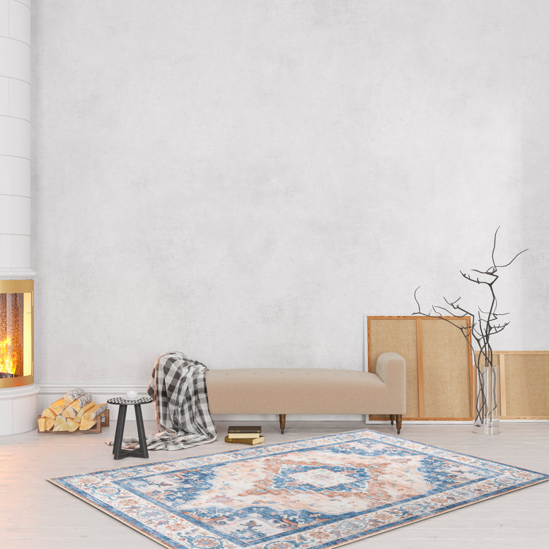 Large Tranditional Rugs Living Room Rug Washable Bedroom Rug Non-Slip Colorful Vintage Accent Floor Carpet For Home Decor