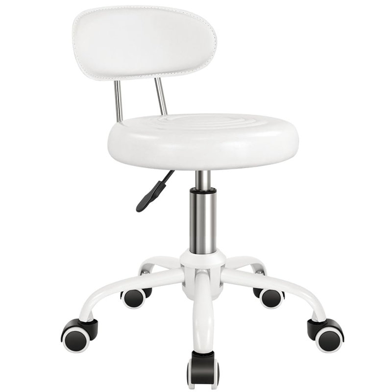 Rolling Stool With Wheels Swivel Stool With Back Height Adjustable Chair