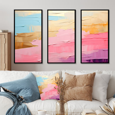 Minimalisme, chasse aux arcs-en-ciel I - ensemble d'art mural arc-en-ciel