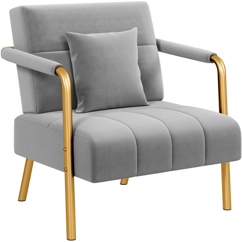 Fauteuil d'appoint l 30 po avec coussin douillet, Gris clair