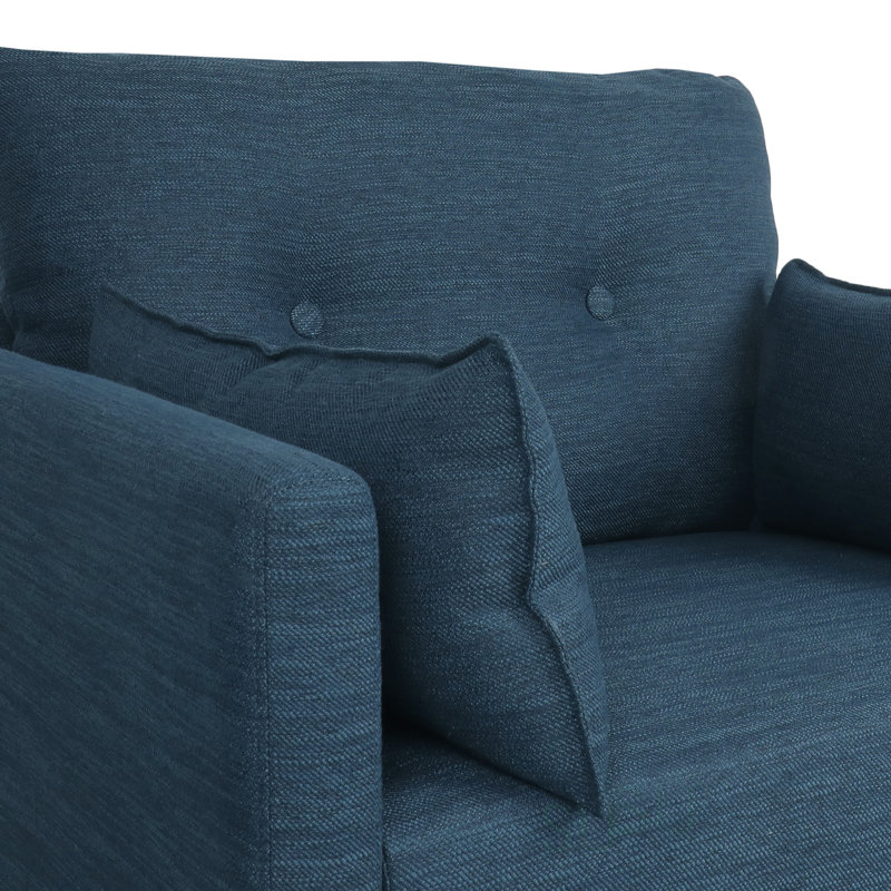 Upholstered Club Chair, Navy Blue