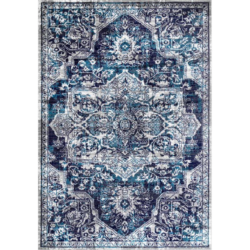 Doron Oriental Blue Area Rug, Rectangle 8' x 10'