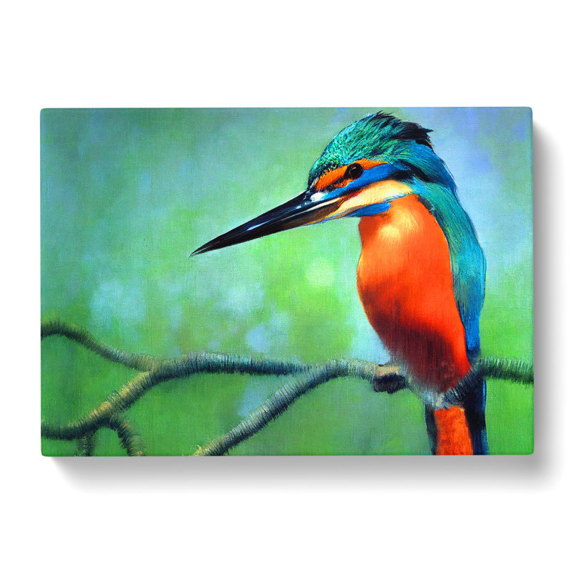 Great Kingfisher Bird - Wrapped Canvas, 40cm H x 60cm W x 3cm D