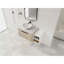 Meuble-lavabo moderne 42 po avec lavabo d'art en céramique, dalle de pierre blanche et petites tablettes de rangement, porte à fermeture douce-557547328