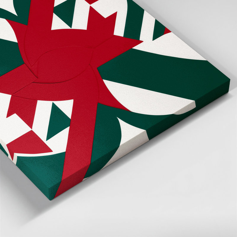 «Geometric Abstraction 13», art mural sur toile verte, H 8 po x l 8 po