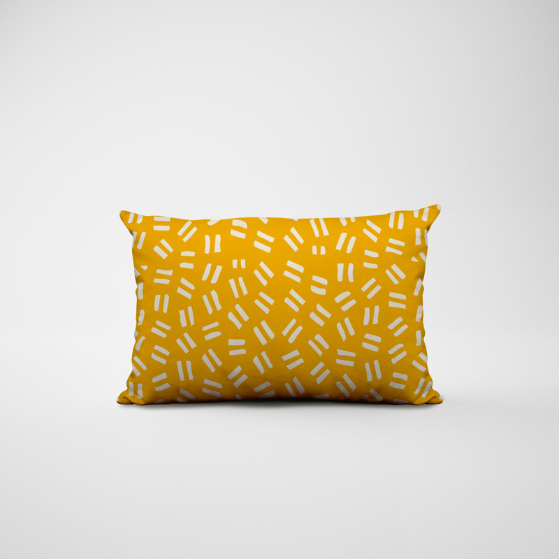 Housse et insert de coussin rectangulaire intérieur / extérieur en mélange de polyester / polyester Ikom, Jaune