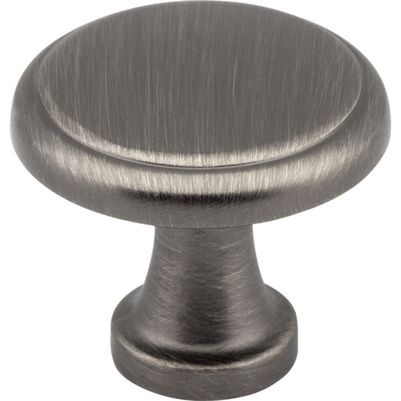 Gatsby 1 1/8" Diameter Mushroom Knob, Brushed Pewter