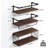 3+1 Tier Wall Mounted Bathroom Shelves Over Toilet, Rustic Wood Floating Shelves With Metal Frame And Towel Bar For Bathroom, Kitchen, Bedroom, Living Room (Dark Brown)