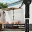 9.8ft Half Umbrella Patio Parasol Sun Shade, Crank Handle, Coffee-1858596303