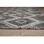 Tapis géométrique contemporain noir en laine fabriqué à la main Luna Kilim-648417077