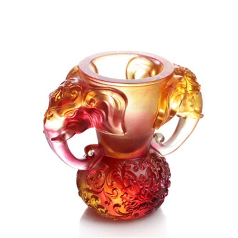 Decorative Sculpture, Amber/Red