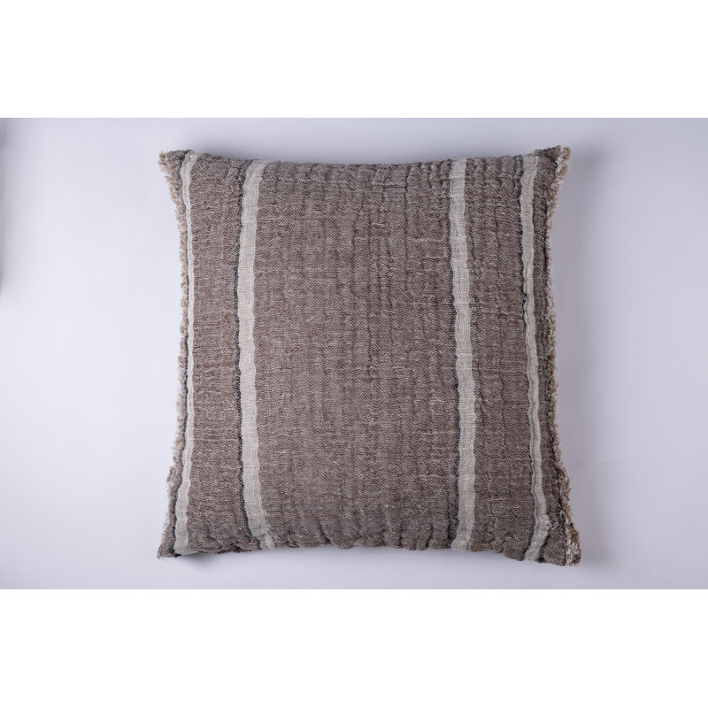 Bailidh Linen Sham, Dark Gray/White