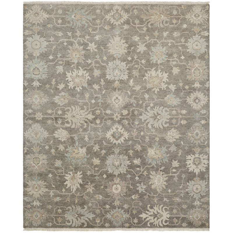 Wool Oriental Area Rug in Brown, Rectangle 2' x 3'