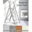 Échelle à 4 marches pliable, aluminium, gris