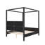 Lit plateforme à baldaquin en bois avec tête de lit tapissier sans sommier-129422249
