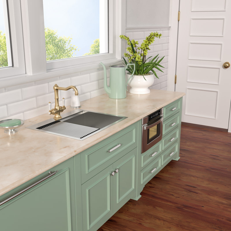 25"L x 22"W Drop In Kitchen Bar Sink Workstation Stainless Steel Single Bowl Kitchen Sink with 1 Faucet Hole, 25" L x 22" W