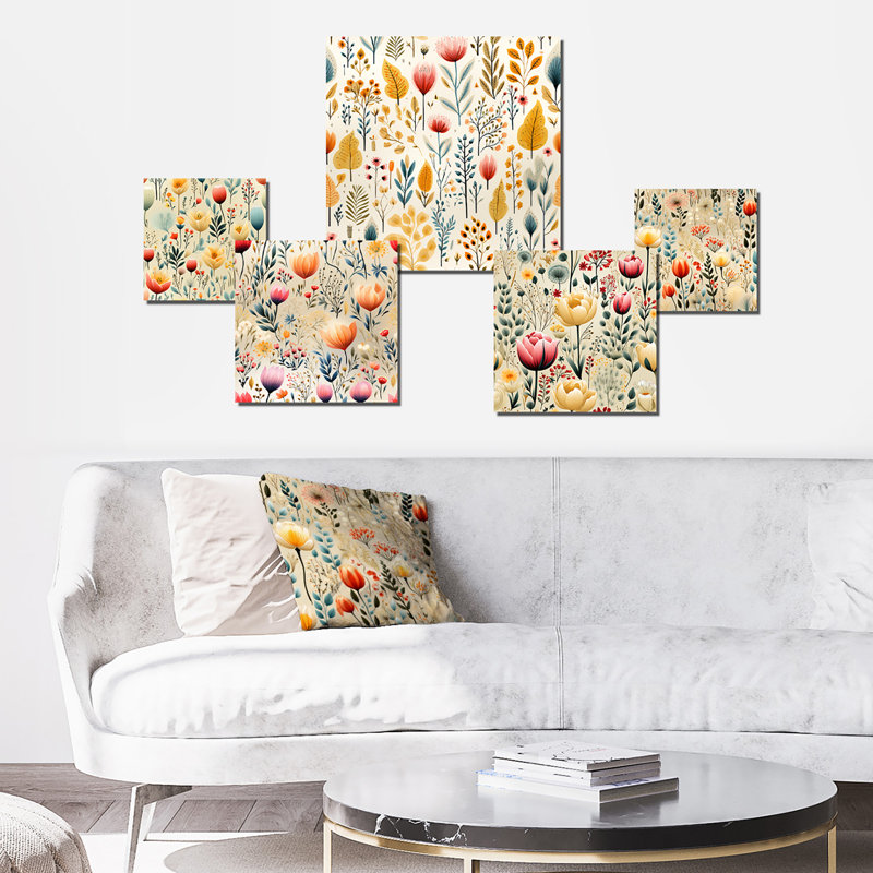 Ensemble de 5 décorations murales Woodley - Plantes