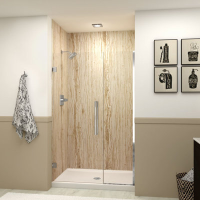 Transolid Elizabeth 47.5-in W x 76-in H Hinged Shower Door with Clear Glass