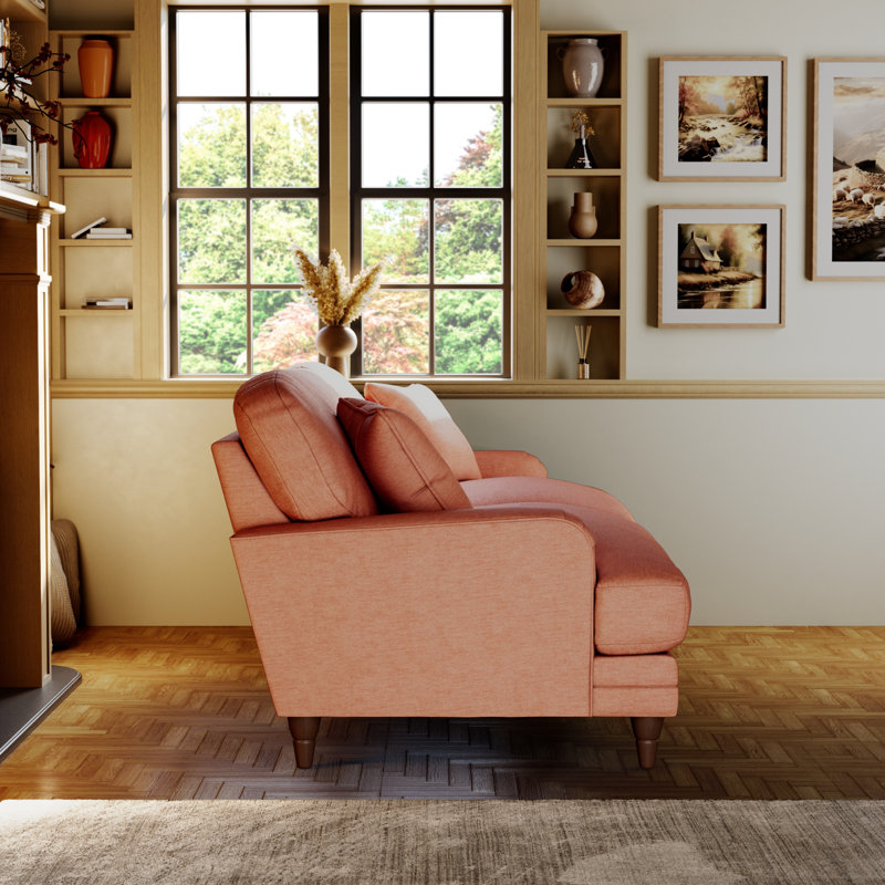 Adaku 4 Seater Sofa  , Burnished Beech, Salmon