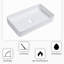 24X14 Ceramic Rectangular Bathroom Sink - White, Polished Finish, For Diverse Spaces Quality Vessel Smooth, Applications