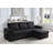 95"W Black Woven Fabric Reversible Sleeper Sectional Sofa With Storage Chaise Cup Holder Charging Ports And Pockets-1157360268-1157360270