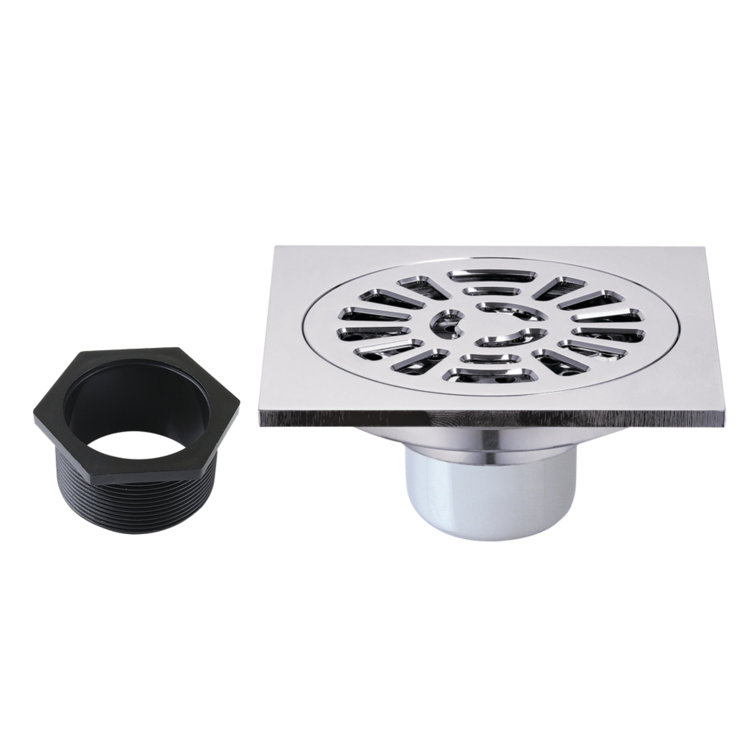 Kingston Brass Watercourse 4-Inch Square Brass Shower Drain