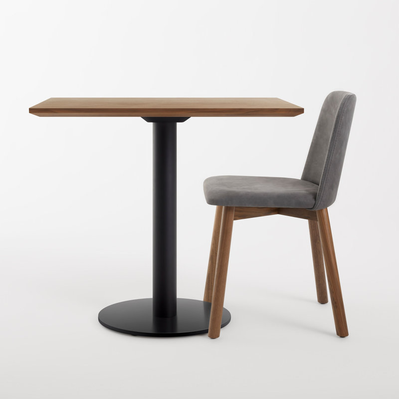 Easy Walnut Wood Dining Table, Walnut, Matte Black