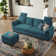 102.36" W Pillow Top Arm L Shaped Sofa with Storage Ottoman and Phone Holder