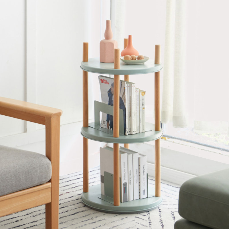 Storage Shelf, 360° Rotating Bookshelf, 3 Tier Bookcase W/ Large-Capacity Storage Space, Multifunctional Storage Rack, Compact Design, Standing Shelf For Living Room, Bedroom, Study Room, Kitchen