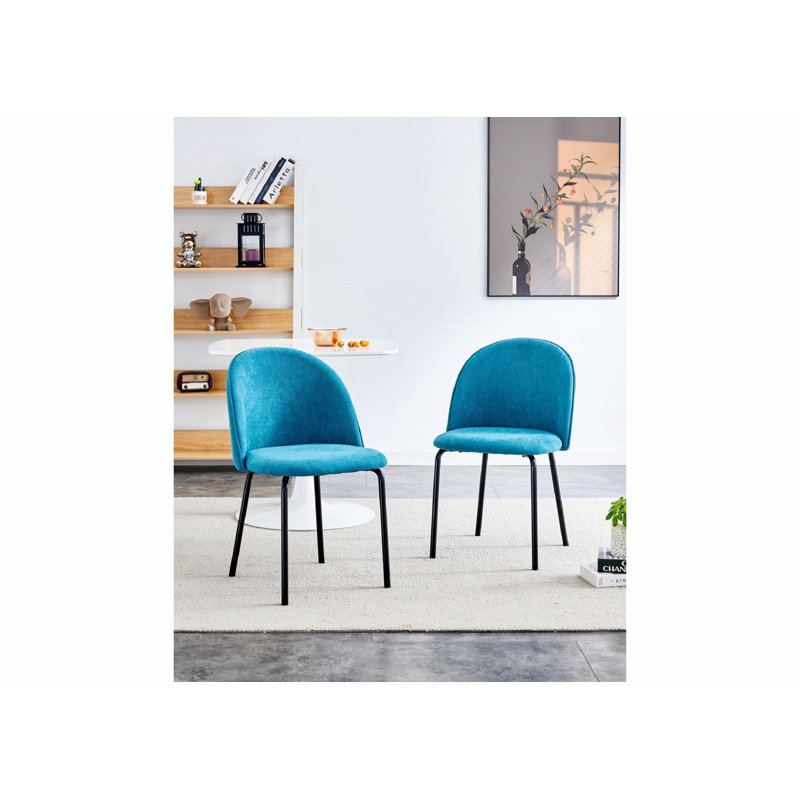 Chaise moderne Salem avec pieds en tube de fer, Bleu sarcelle