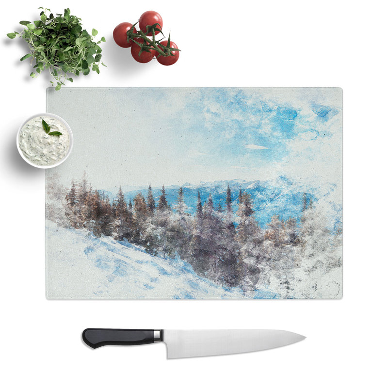 Tempered Glass Revelstoke Mountain in Canada Chopping Board, 28.5 cm x 39 cm