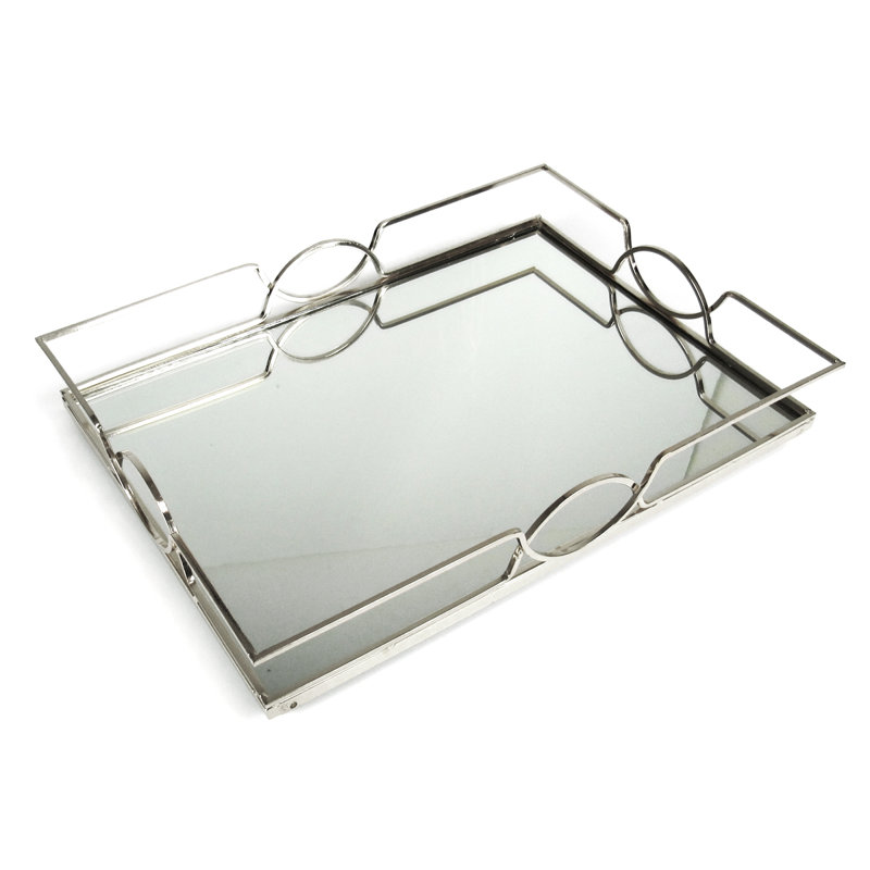 Plateau de coiffeuse Palmer, H 2,75 po x l 12 po x L 17 po, Argent