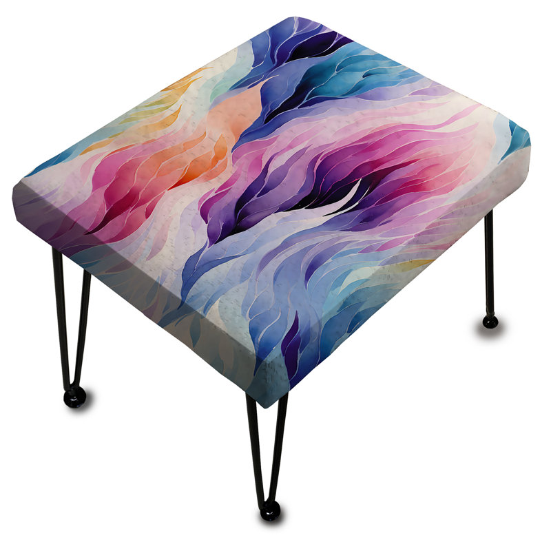 Ikat Mirage coloré - repose-pieds rectangulaire abstrait