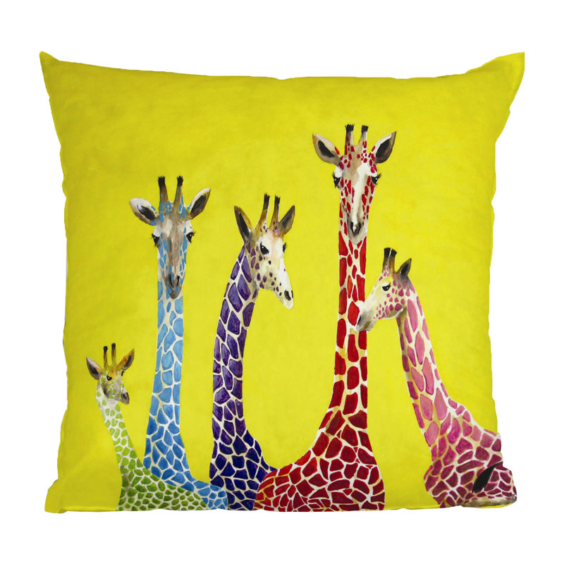 Clara Nilles Jellybean Giraffes Throw Pillow, 26" x 26" 