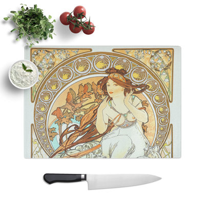The Music Vol.2 by Alphonse Mucha Chopping Board