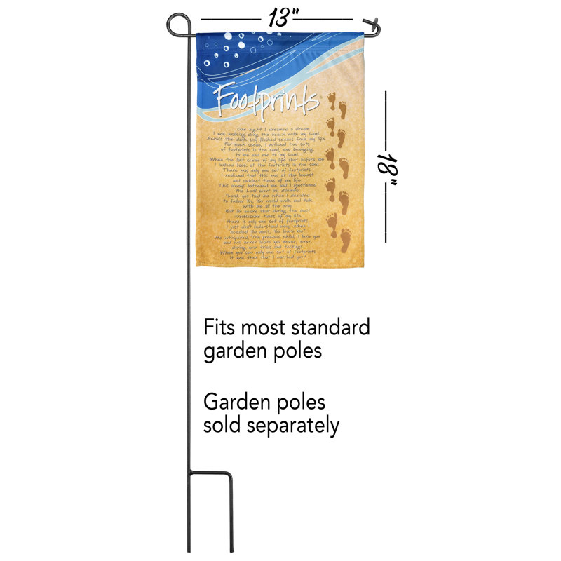Drapeau de jardin en polyester 18 po x 13 po Devarius