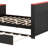 Modern Wood Daybed with Trundle & Integrated Desk - LED Light + USB Charging-1830896281-1830896280