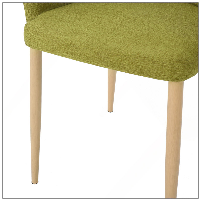Chaise de salle à manger à soutien profilé avec tissu de haute qualité et structure en fer durable, parfaite pour les intérieurs modernes et peu encombrants.