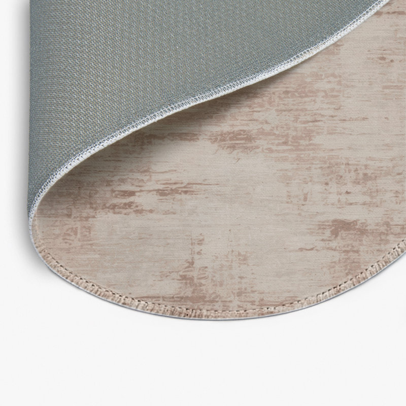 Tapis beige abstrait intérieur et extérieur, Rond 5 pi