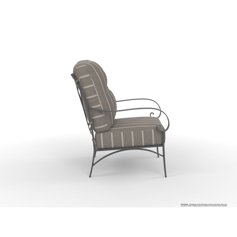 Pasadera Outdoor Lounge Chair, Trax Burgundy, Graphite