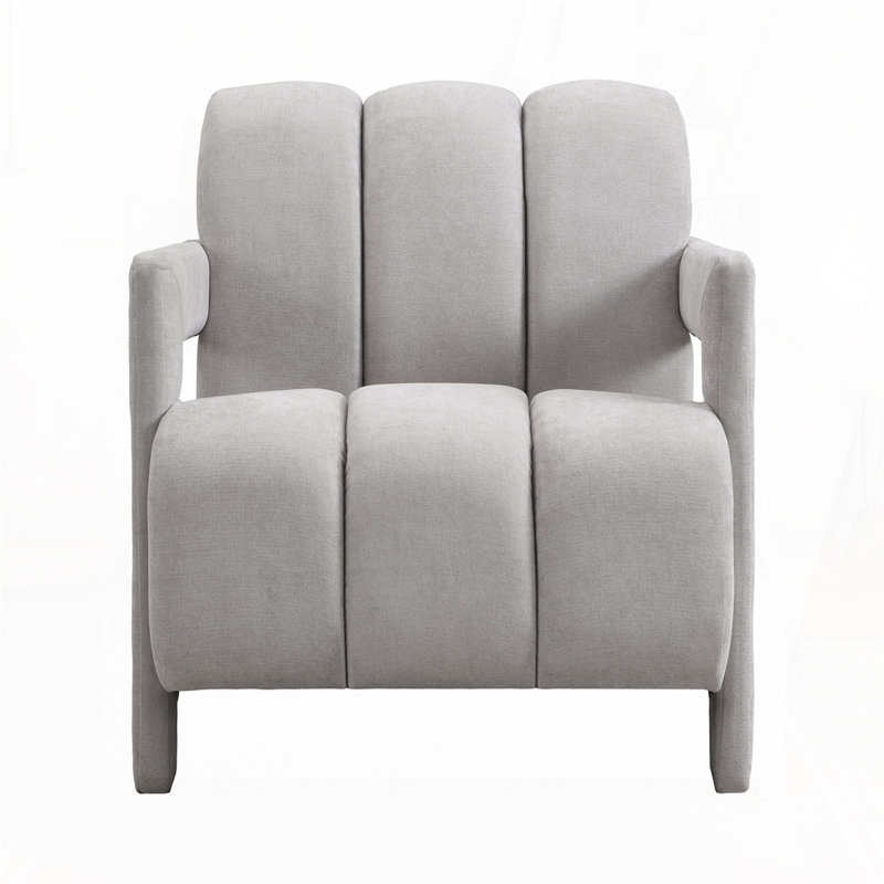 Ensemble d'accoudoirs rembourrés en polyester Modern avec accoudoirs en forme de L, Gris