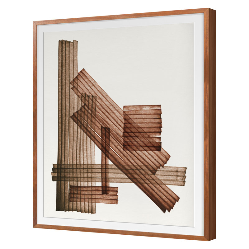 «Summer 2021 Brown Weave 1», ensemble encadré sur papier par Victoria Neiman, H 29 po x l 24 po