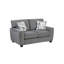 Causeuse Koi avec 2 coussins, coussins réversibles, chenille grise, 65 pouces