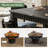 Solid Wood Dining Table For 6, 63 Inch Farmhouse Kitchen Table With  Fluting Details-175243750
