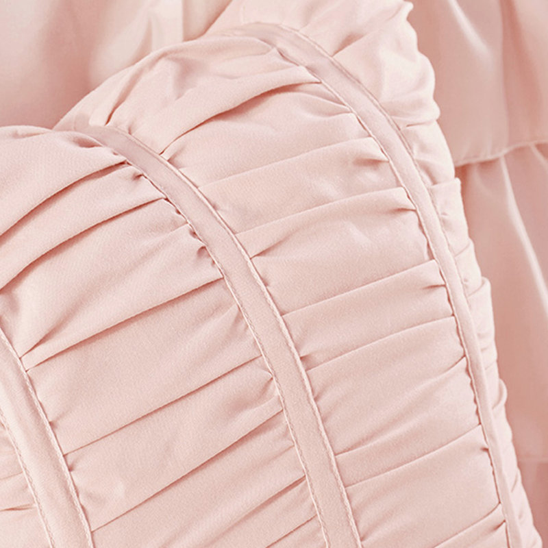 Blush Twin/Twin Xl Comforter With Flowing Ruffles And Pillows Ruffled Detail Soft Fabric, Twin Comforter
