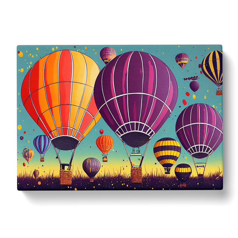 Splattered Hot Air Balloons Vol.1 - Wrapped Canvas Print, 35cm H x 50cm W x 3cm D