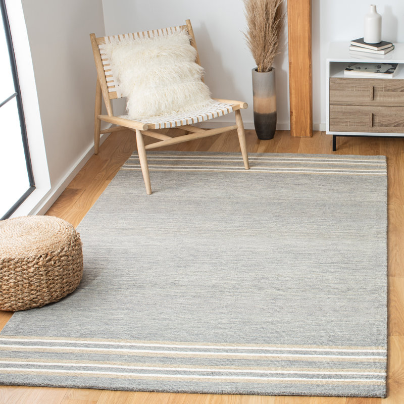Mastroianni Hand Tufted Wool And Cotton With Latex Rug, Rectangle 4' x 6'
