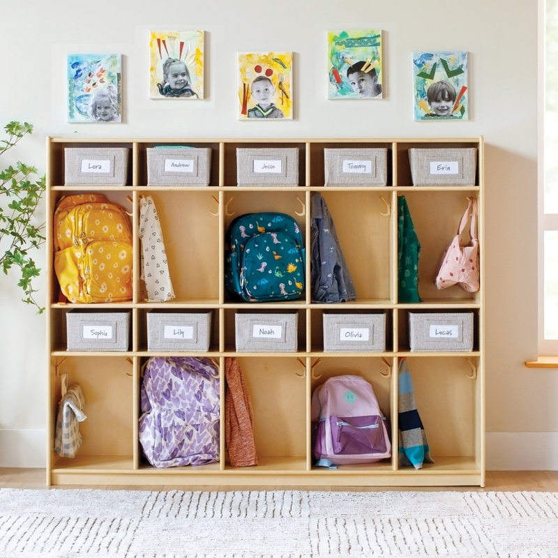 EdQ 10-Section Locker - Natural, Natural Wood